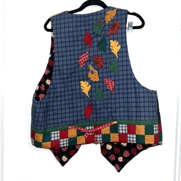 Vintage Apple & Alphabet Themed Patchwork Vest - Picture 8 of 10